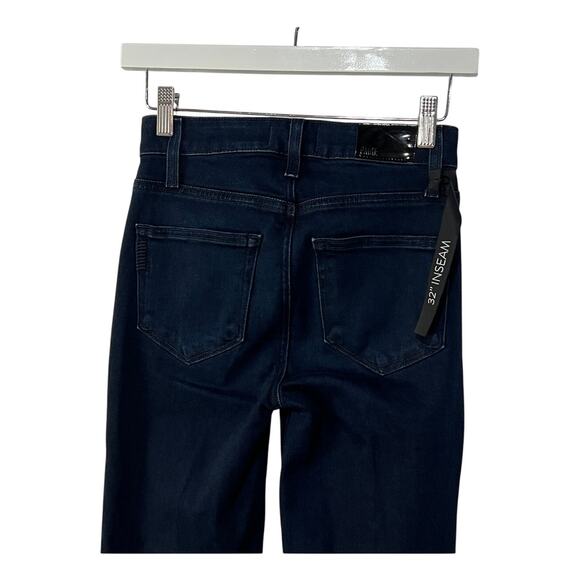 PAIGE DENIM WOMENS SIZE 24 HIGH RISE FLARE LAUREL CANYON DARK WASH BLUE NEW - Picture 9 of 15